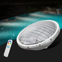 Ampoule LED piscine PAR56 RGB + blanc variable RF 27W 12V