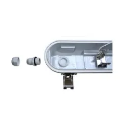 Boitier Etanche LED Intégrées Traversant 48W 3000K blanc chaud IP65 1500mm